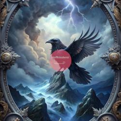 "Mystic Raven" Kunstleder 40x40cm